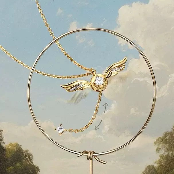 Golden Snitch Wing Lariat Necklace Harry Potter Jewelry
