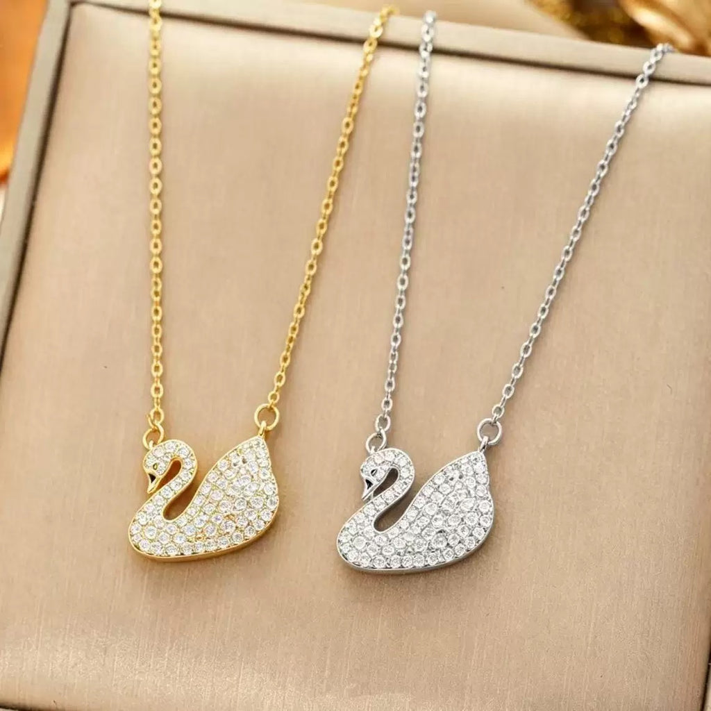 Sparkling Full Crystal Swan Necklace