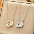 Sparkling Full Crystal Swan Necklace