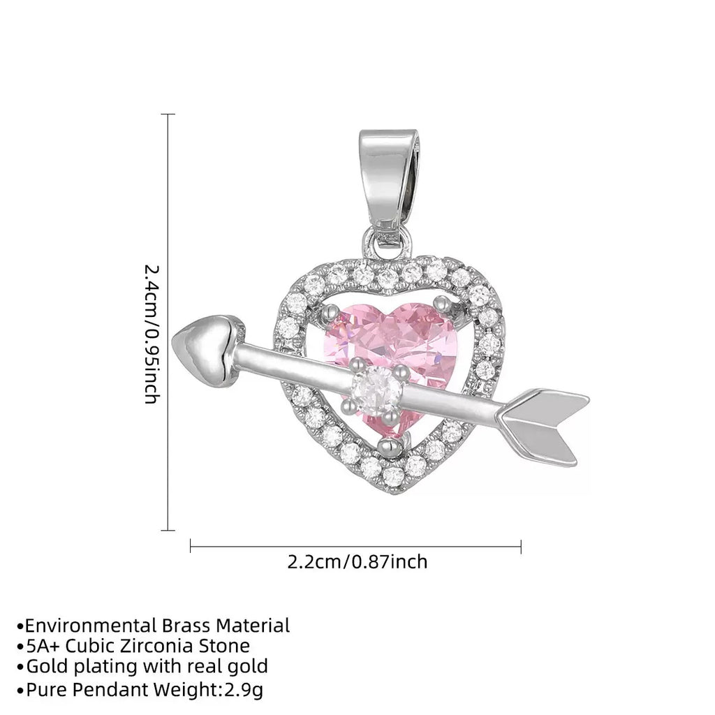 Gold Plated Cupid Arrow Heart Necklace