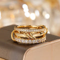 Dainty Stackable Gold Ring with CZ Stones - Everyday Luxury Jewelry