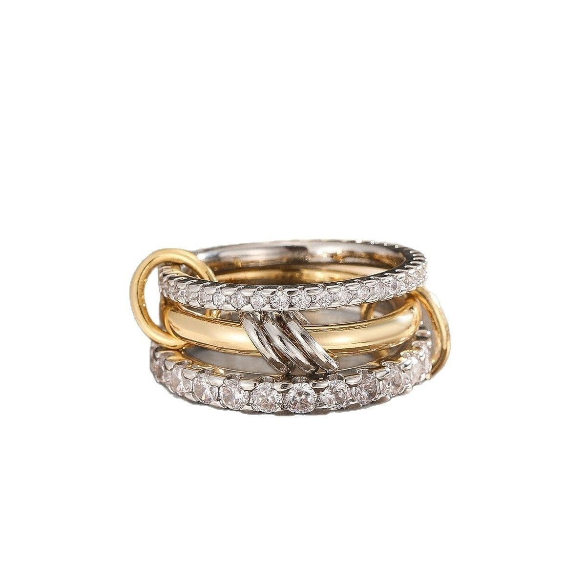 Dainty Stackable Gold Ring with CZ Stones - Everyday Luxury Jewelry