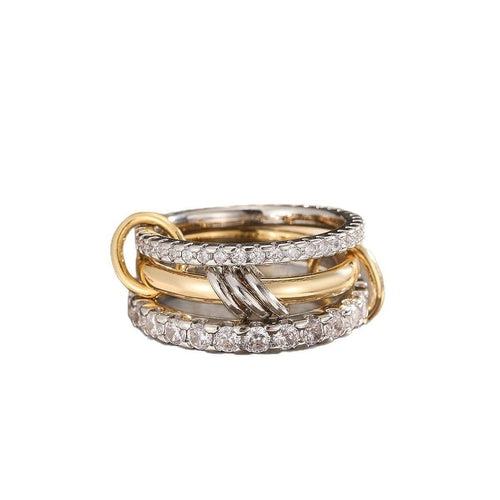 Dainty Stackable Gold Ring with CZ Stones - Everyday Luxury Jewelry
