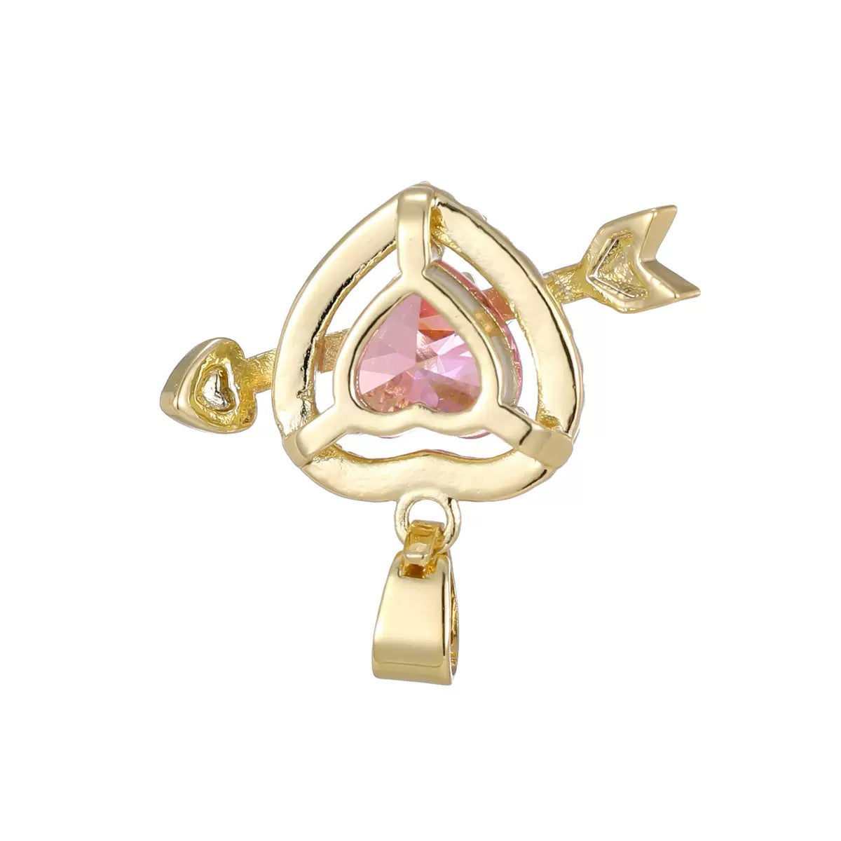 Gold Plated Cupid Arrow Heart Necklace