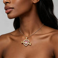 Gold Plated Cupid Arrow Heart Necklace