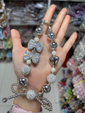 rhinestone bow chain